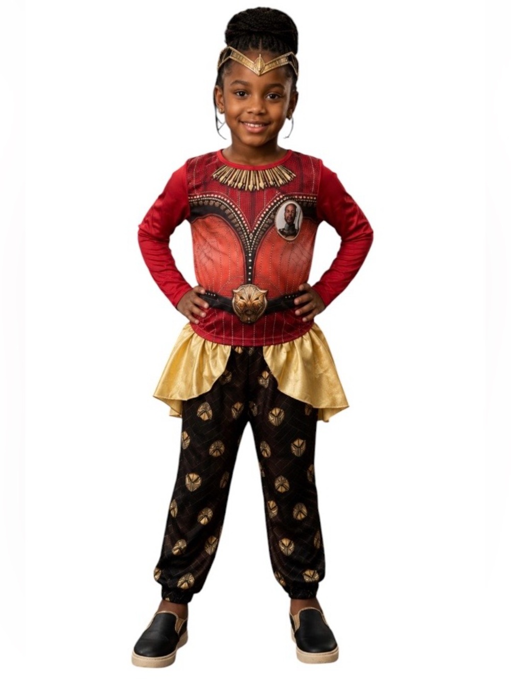 Wakanda Forever Black Red Panther Long-sleeve Halloween Costume Size: 4/5. - Picture 1 of 6